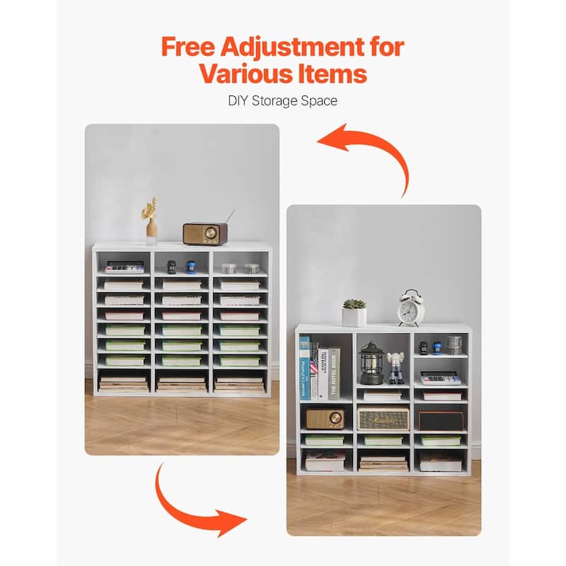Multi-Purpose Office Literature Organizers with 24 Compartments and Adjustable Shelves Perfect Addition to Any Space