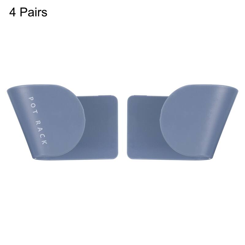 4 Pairs of Adjustable Wall Mount Pot Lid Holder Easy to Install