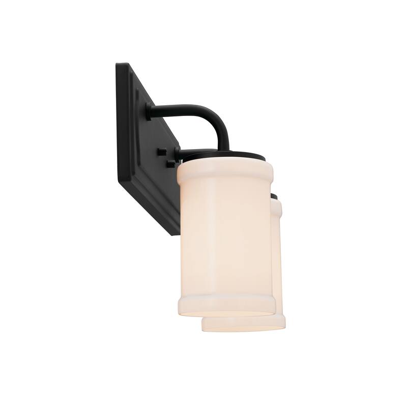 Kichler Lighting Vetivene 15 inch 2-Light Vanity Light Textured Black with Opal Glass