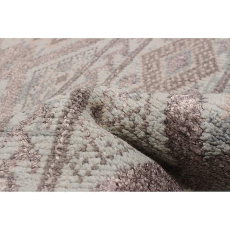 ECARPETGALLERY Hand-knotted Jules Serapi Grey Silk, Wool Rug - 5'3 x 7'6