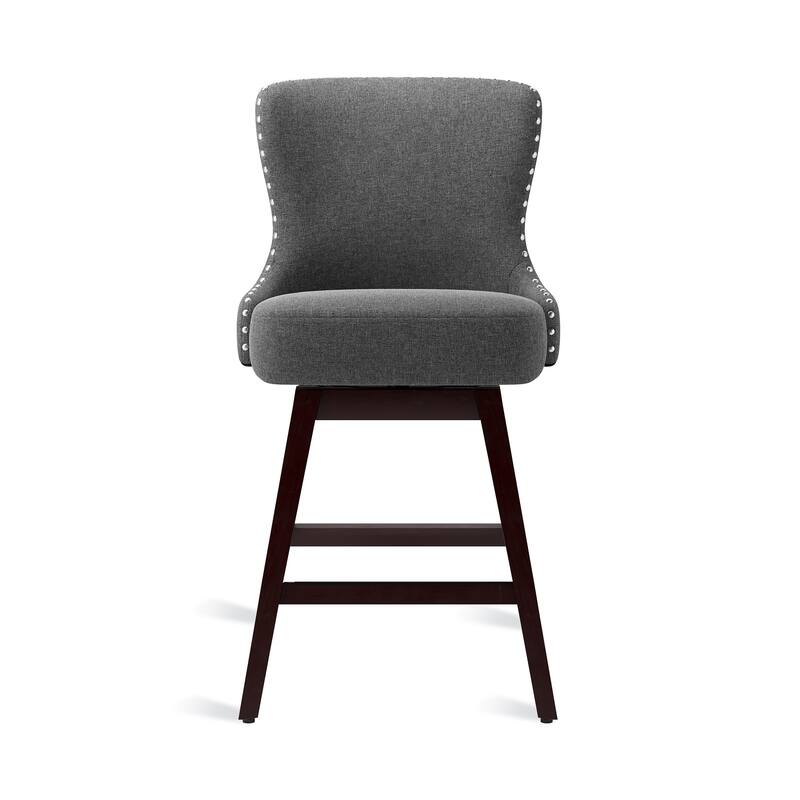 26 in. H Counter Height Barstools Modern Upholstered 360 Free Swivel Counter Stools with Footrest