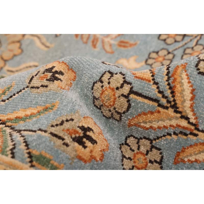 ECARPETGALLERY Hand-knotted Jamshidpour Light Blue Wool Rug - 8'0 x 10'0