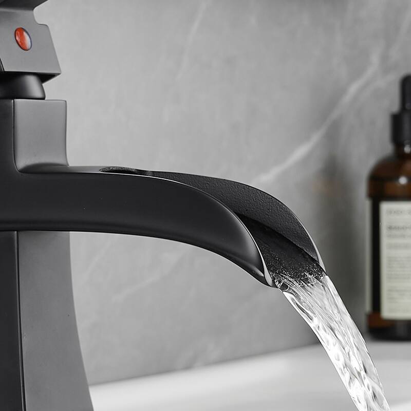 Topcraft Single Handle Waterfall Bathroom Faucet with Baseplate