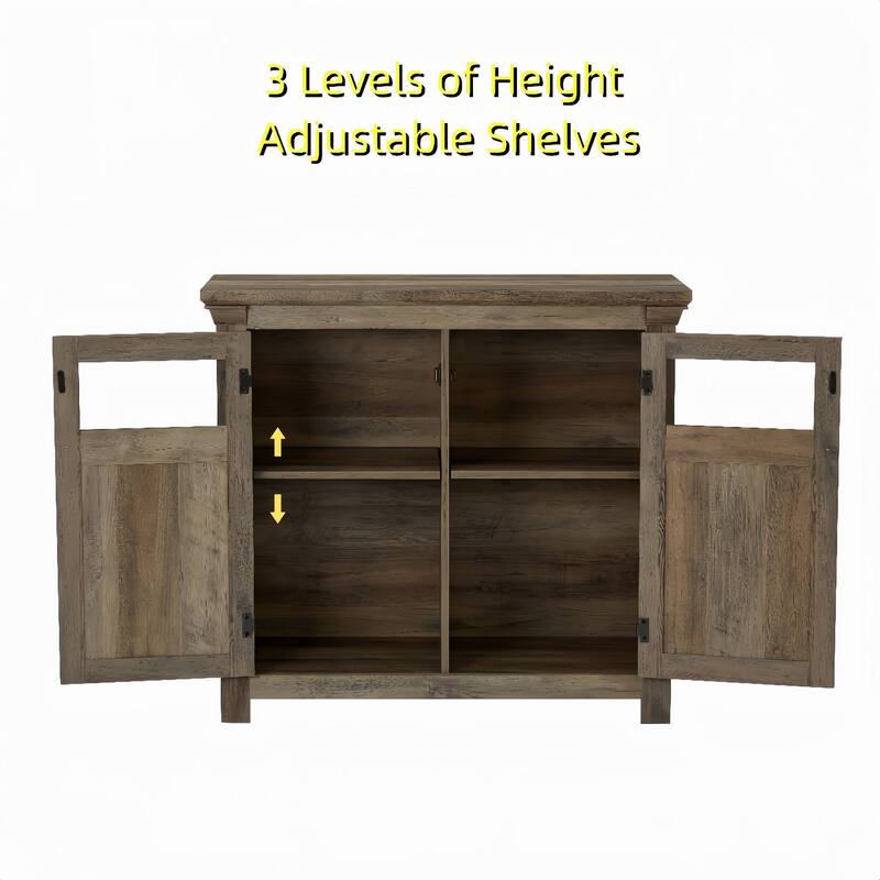 38'' Farmhouse 2 Doors Cabinet Large Buffet Sideboard Cabinet - N/A