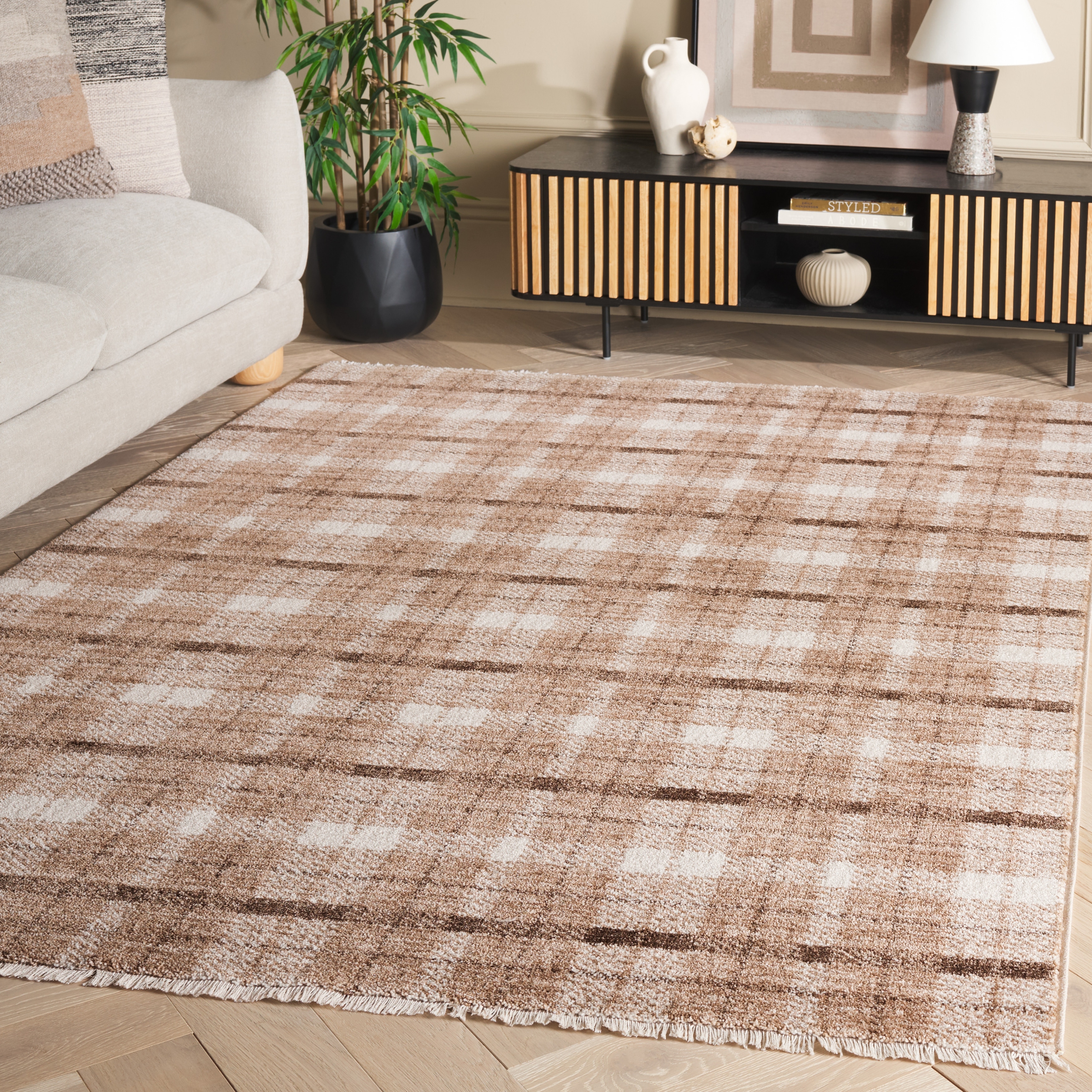 SAFAVIEH Oxford Plaids Dagmara Farmhouse Rug - On Sale - Bed Bath