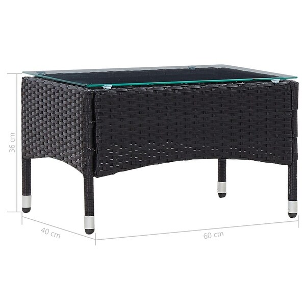 black rattan outdoor coffee table