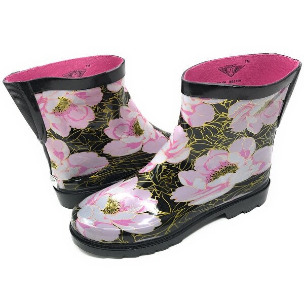 womens floral rain boots