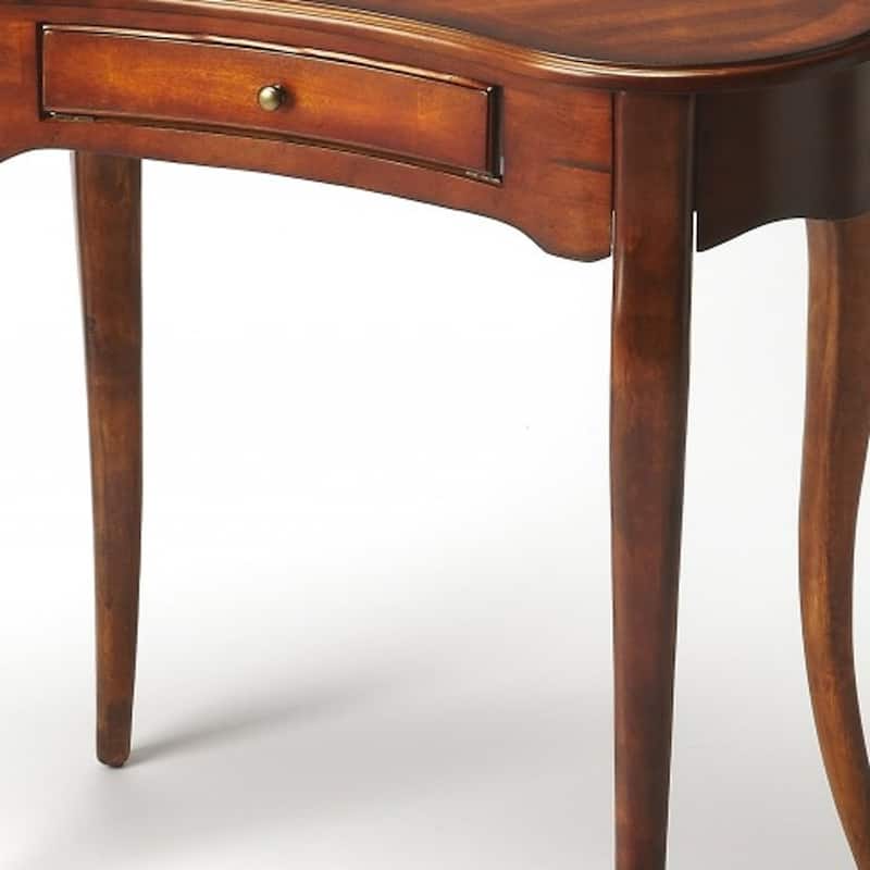 32" Brown Solid Manufactured Wood Kidney Writing Desk