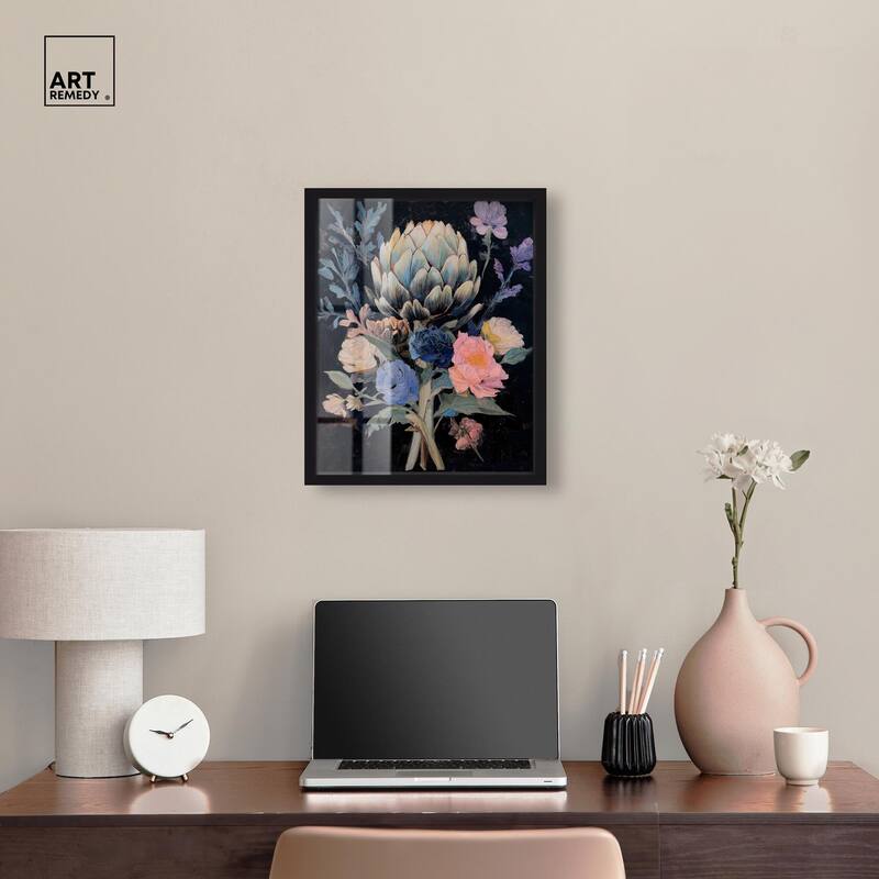 Moody Artichoke I Shadowbox by Art Remedy