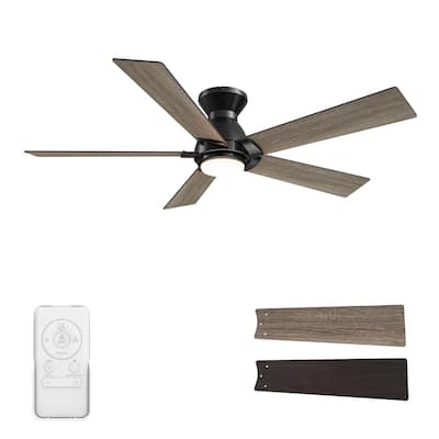 CARRO Joule 52" 5-Blade Smart Ceiling Fan with Light and Remote-Flush Mount