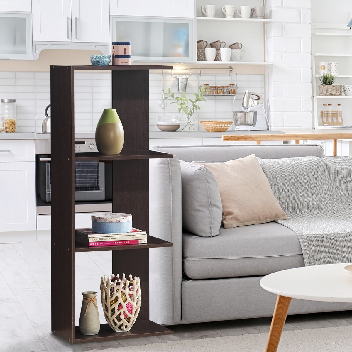 Shop Costway 3 Tier Bookcase Storage Open Shelves Display Unit Room Divider On Sale Overstock 30218787