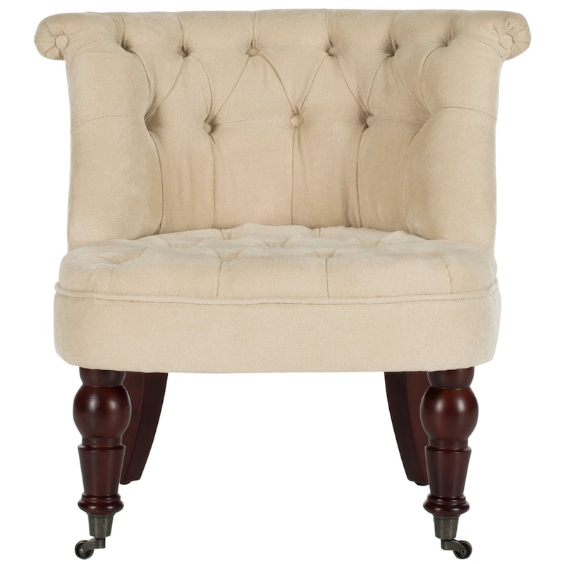 SAFAVIEH Shanell Natural Cream Tufted Chair - 26.4" x 24.2" x 27" - Natural Cream