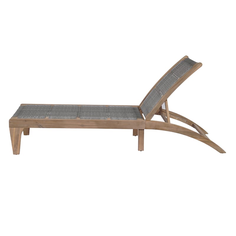 Benfield Outdoor Acacia Wood and Flat Wicker Chaise Lounge by Christopher Knight Home
