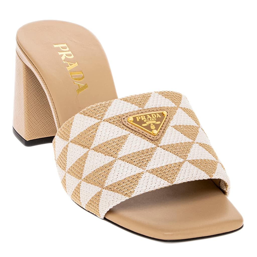 Prada Embroidered Fabric Sandals