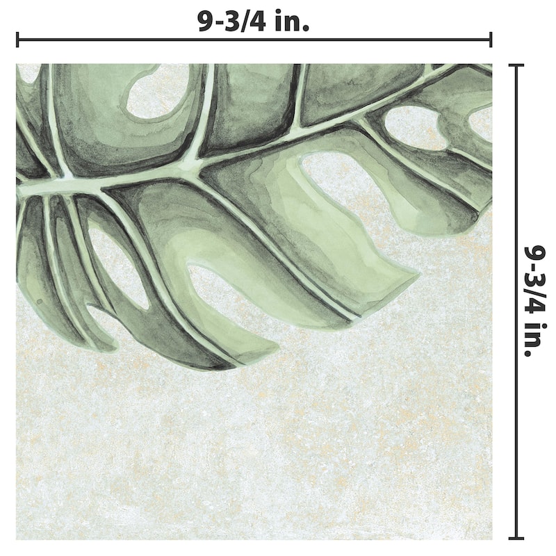 Merola Tile Nusa Botanic Jade 9-3/4" x 9-3/4" Porcelain Floor and Wall Tile