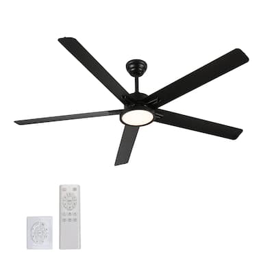 66 inch Aluminium Blade Ceiling Fans with Lights and Remote, Ceiling Fans with Quiet DC Motor, 6 Speed Reversible, 5 Blades