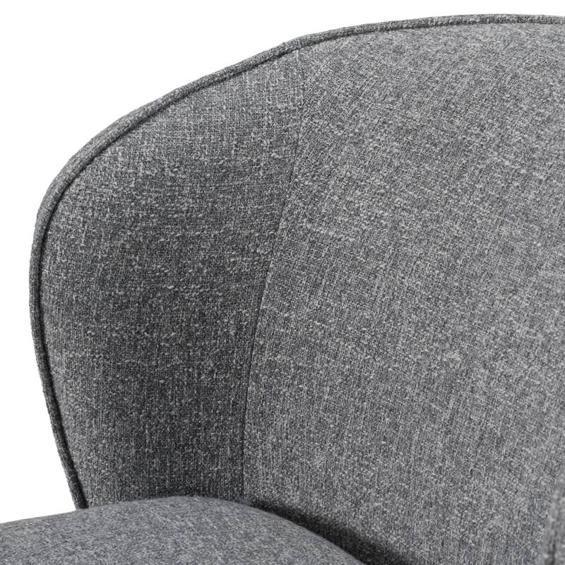 Modrest Souza Modern Grey Fabric Swivel Dining Chair