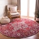 SAFAVIEH Vintage Hamadan Hayriye Traditional Oriental Rug - 3' x 3' Round - Red/Multi