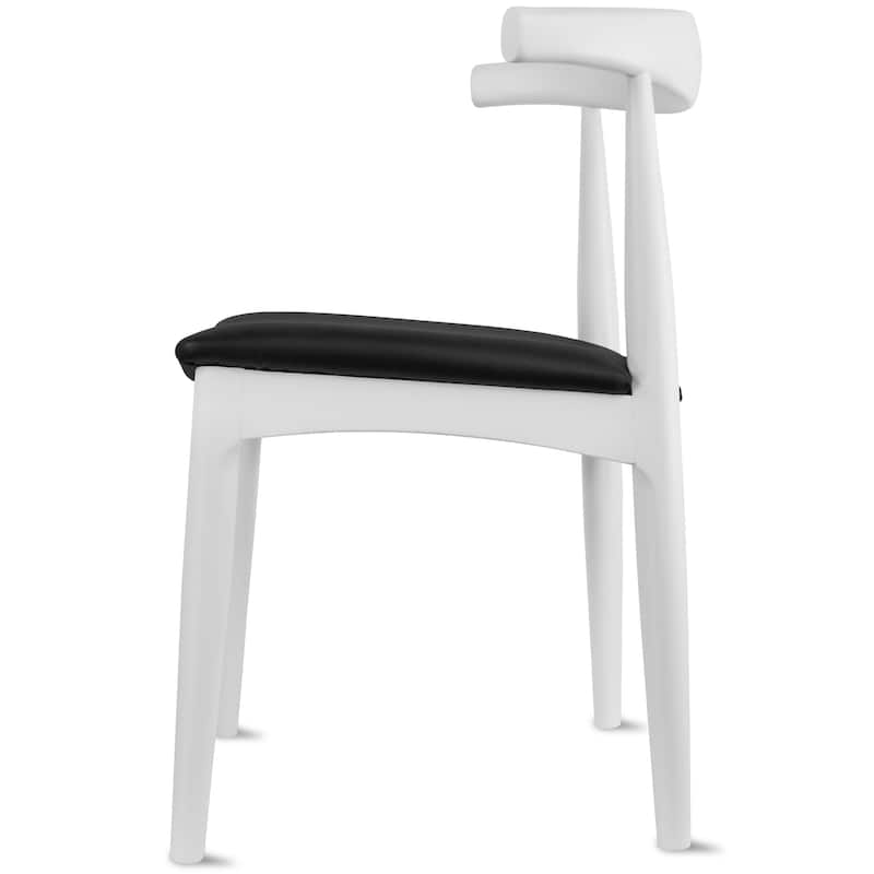 Natural Solid Wood Dining Elbow Chairs With PU Leather or Beige Fabric Cushion Seat And Oak Frame