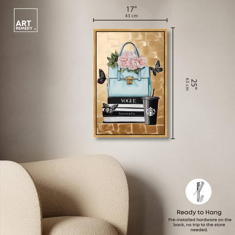 Golden Era of Glam Books Canvas by Art Remedy