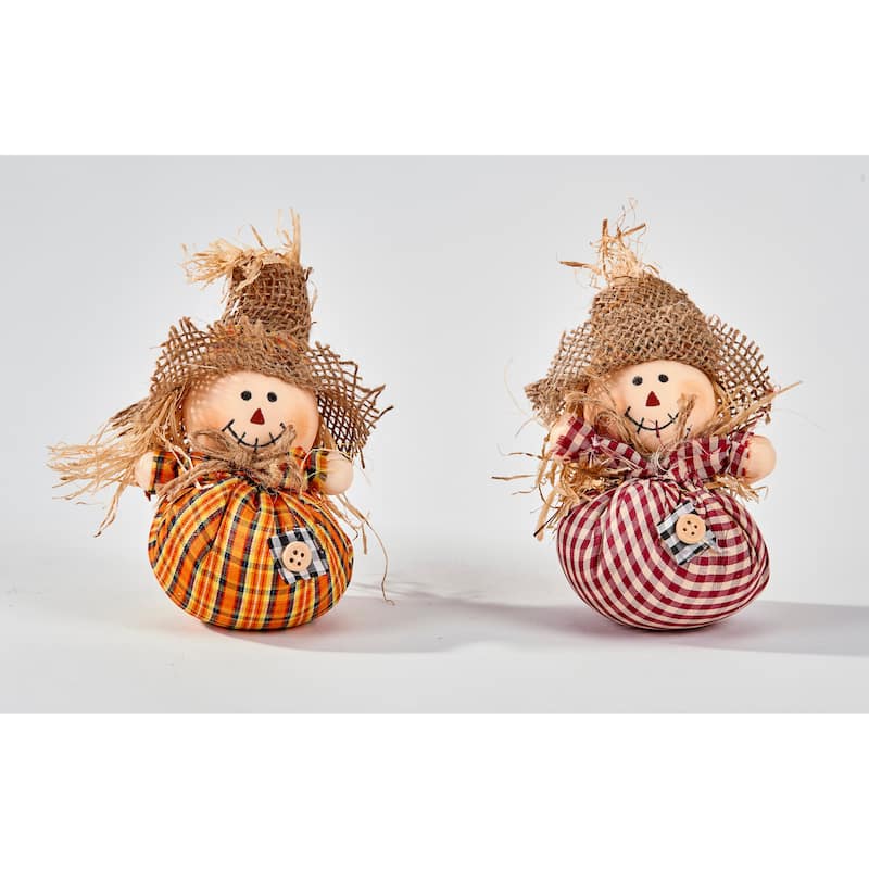 6" Mini Table Scarecrow, 2 Assorted, Set of 6