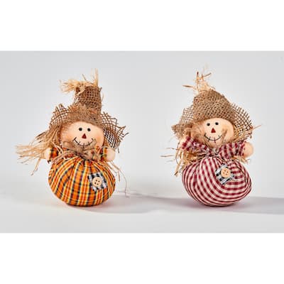 6" Mini Table Scarecrow, 2 Assorted, Set of 6