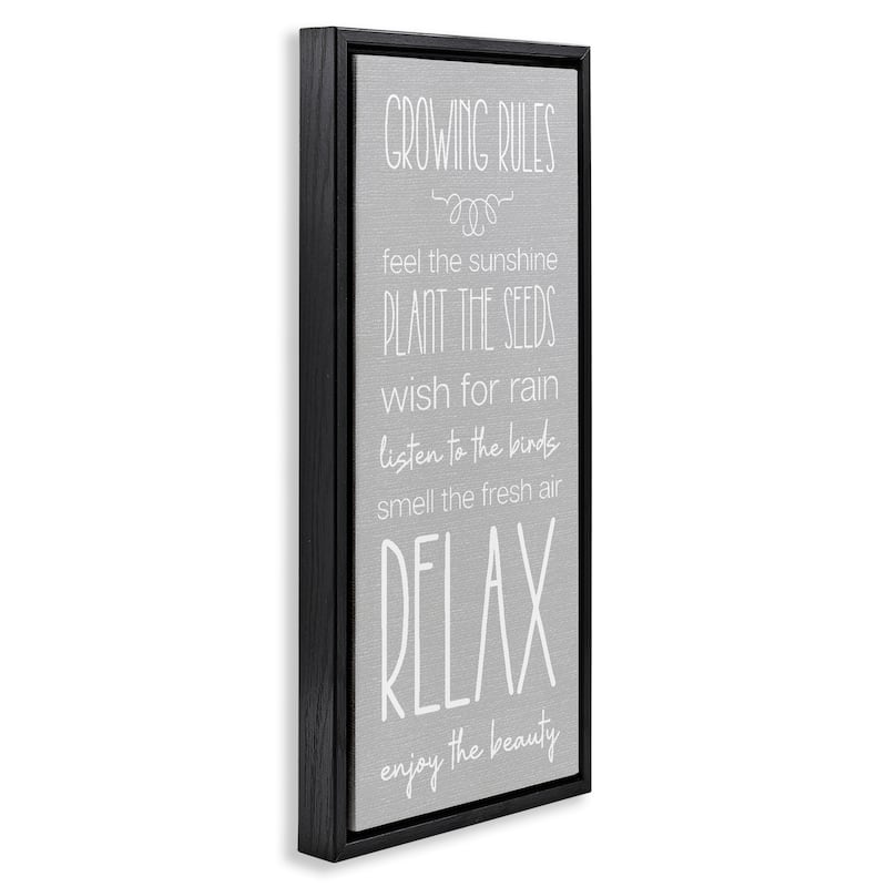 Stupell Rustic Gardening Rules Framed Floater Canvas Wall Art Design By Lil' Rue