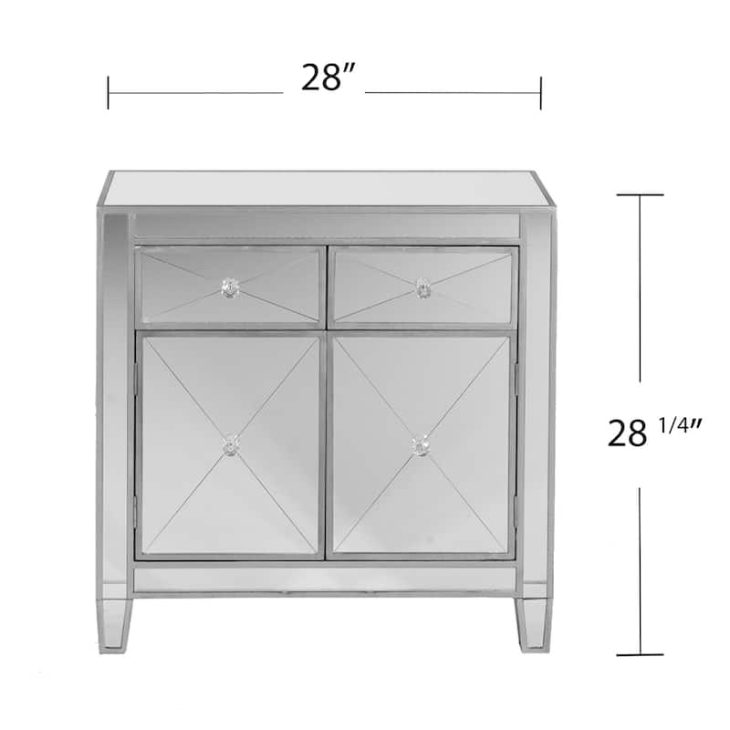 SEI Furniture Dalton 2-Door Mirrored Accent Cabinet
