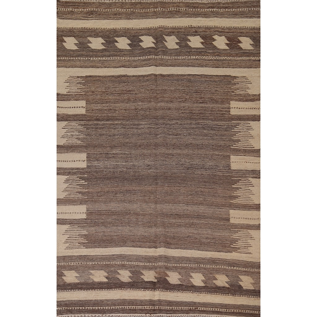 Nomadical Kilim Persian Vintage Area Rug Hand-Woven Wool Carpet - 5'5"x 8'2"