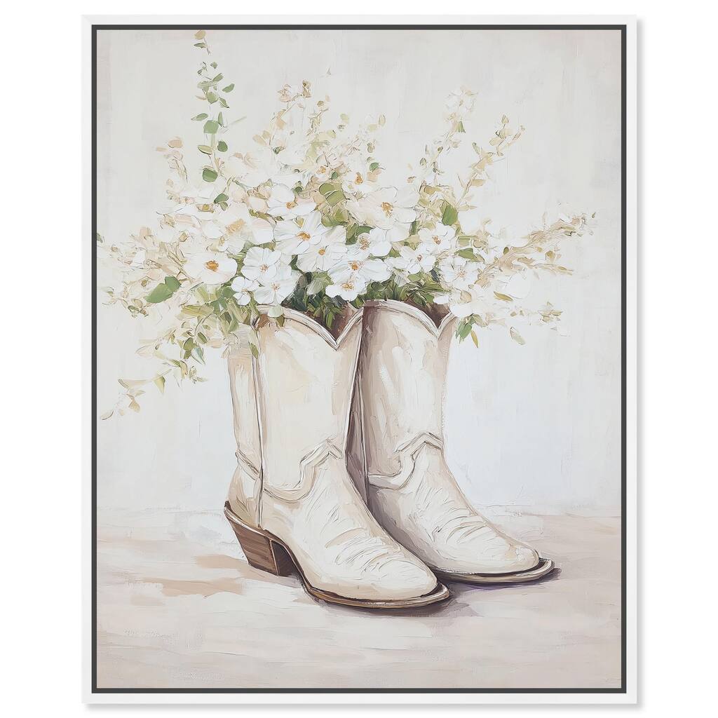 Prairie Bloom Boots Canvas by Art Remedy