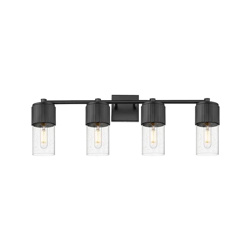 Innovations Lighting Bolivar - 4 Light 7" Wall-Mounted Bath Vanity Light - Seedy/Matte Black