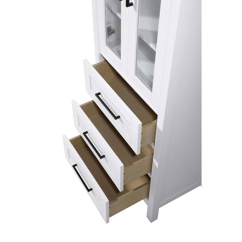 Winslow 16-28 Inch Bath Storage Glass Cabinet