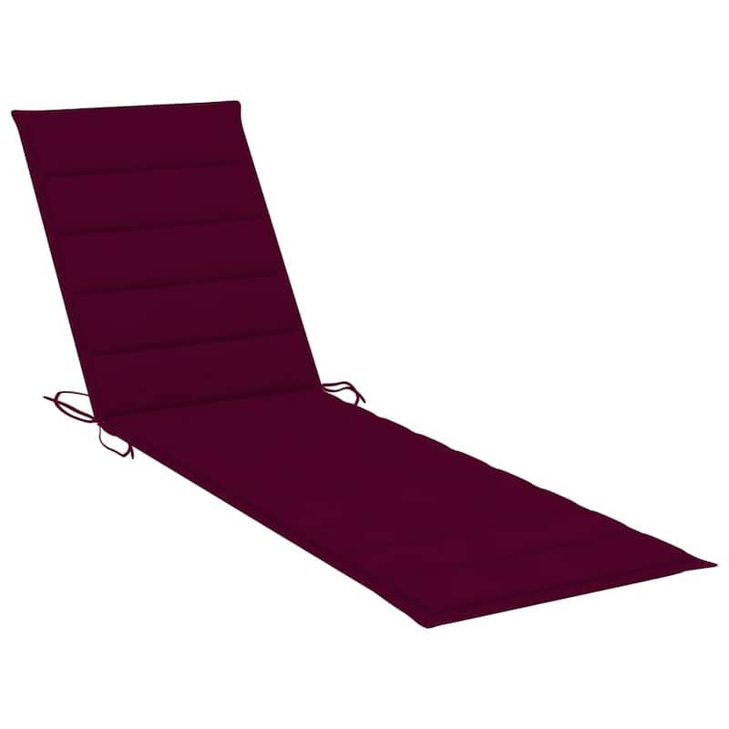 vidaXL Patio Lounge Chair Outdoor Sunbed Sunlounger with Cushion Solid Teak - 76.8" x 23.4" x 13.8"