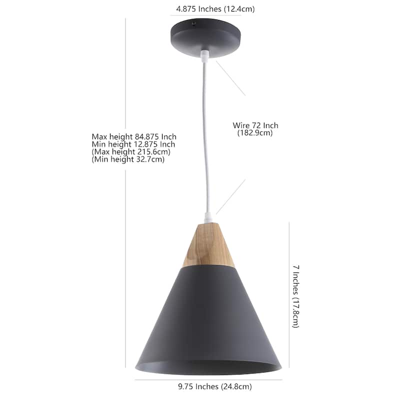 SAFAVIEH Lighting Cila Adjustable 1-light LED Grey Pendant - 10"x10"x12.9-84.9"