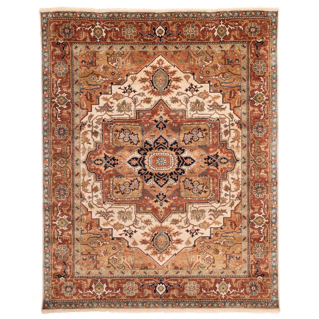 ECARPETGALLERY Hand-knotted Jules Sultane Ivory Wool Rug - 7'11 x 9'8