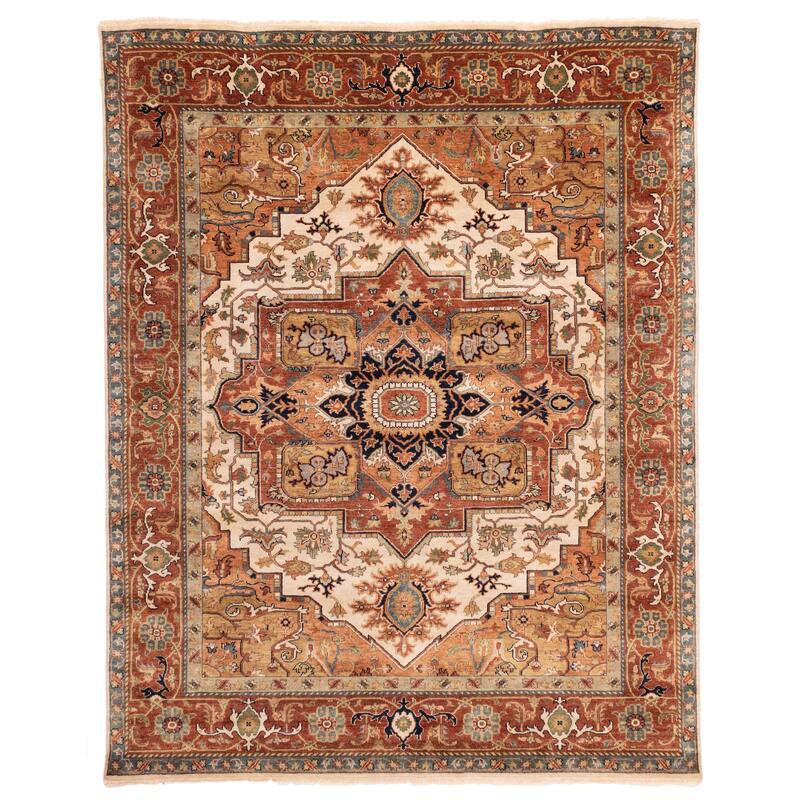 ECARPETGALLERY Hand-knotted Jules Sultane Ivory Wool Rug - 7'11 x 9'8