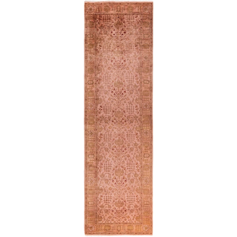 Overdyed One-of-a-Kind Hand-Knotted Area Rug - Beige - 3' 0" x 10' 6"