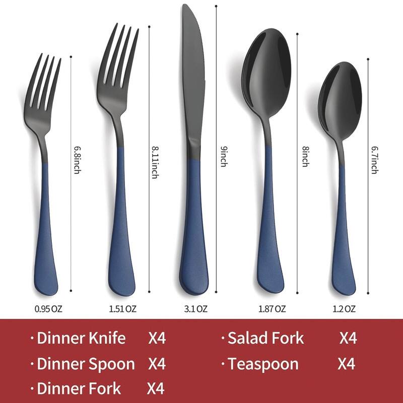 20 Piece 18/0 Stainless Steel Flatware Cutlery Set Service for 4,Mirror Finish