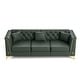 preview thumbnail 32 of 36, GDFStudio - Multi-Size Faux Leather 6-Seat Chesterfield Modular Sofa Set with Metal Trim & 6 Pillows