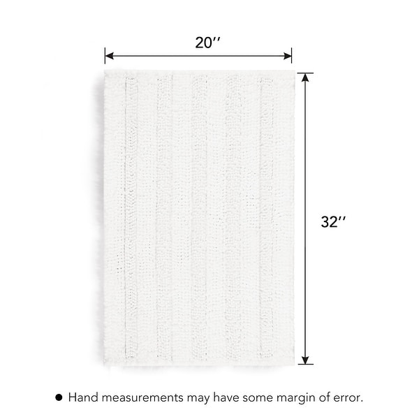 dimension image slide 11 of 20, Deconovo Non Slip Chenille Striped Bath Mat Soft Durable