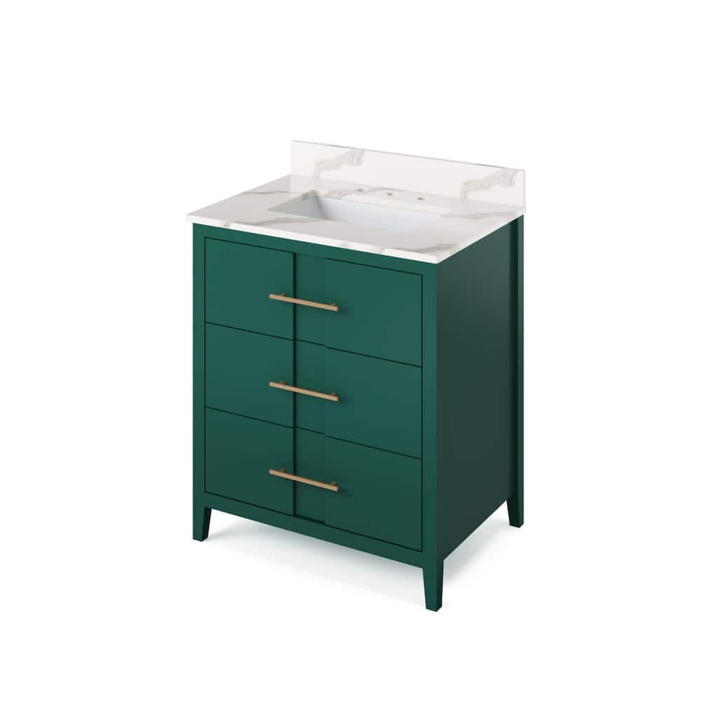 Jeffrey Alexander VKITKAT30R-QUARTZ Katara 30" Free Standing Vanity