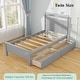 preview thumbnail 4 of 16, Twin Size Wooden Bed Frame with 2 Drawers for Teens and Adults