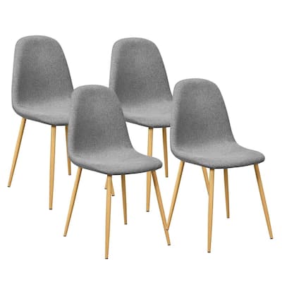 Set of 4 Gray Accent Dining Chairs - 19.5" x 17.5" x 34" (L x W x H)
