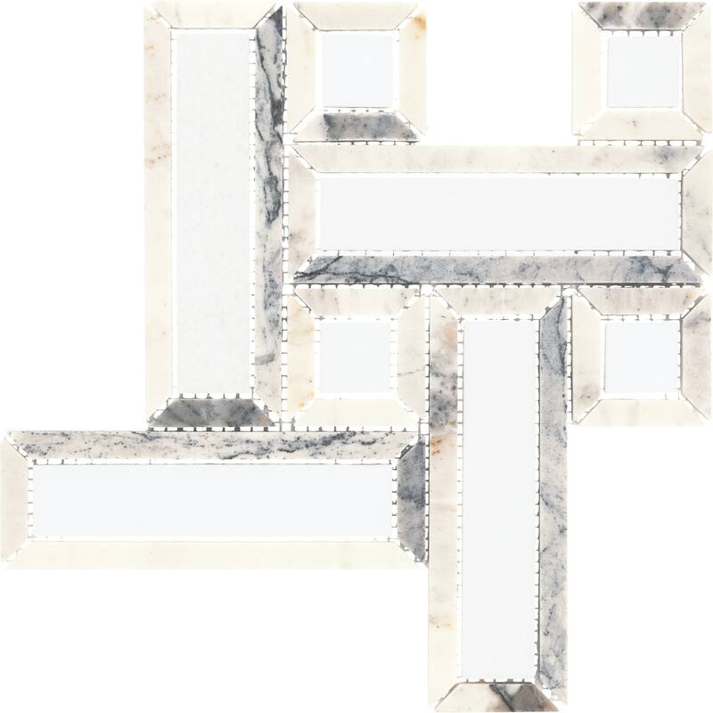Daltile Gamma 2" Natural Stone Basketweave Wall and Floor Mosaic Tile (Set of 10)