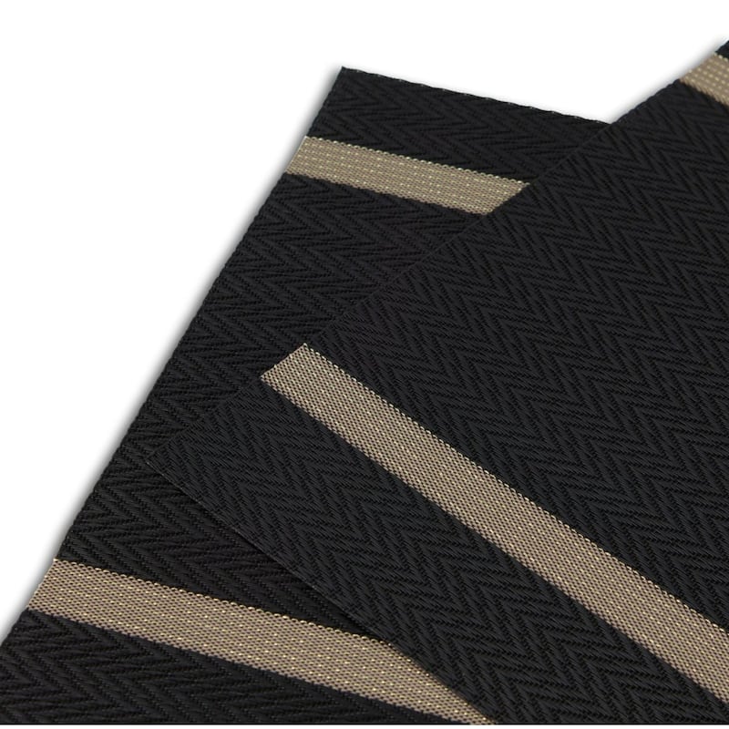 Dainty Home Annandale Vinyl Reversible Rectangular Placemat Set Of 6 - 12" x 18"
