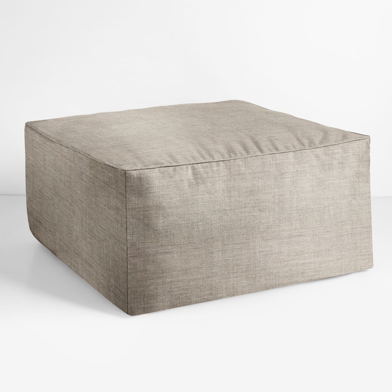 Sorra Home Sunbrella Outdoor Corded Solid Bean Pouf