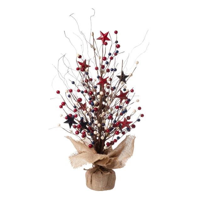 Glitzhome Berry Table Tree Patriotic/Harvest/Christmas Centerpieces - Patriotic