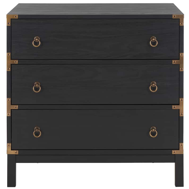 SAFAVIEH Dema 3-Drawer Chest - Black/Gold