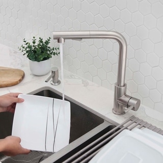 STYLISH Pull Down Kitchen Faucet + Soap Dispenser - Stainless Steel Finish
