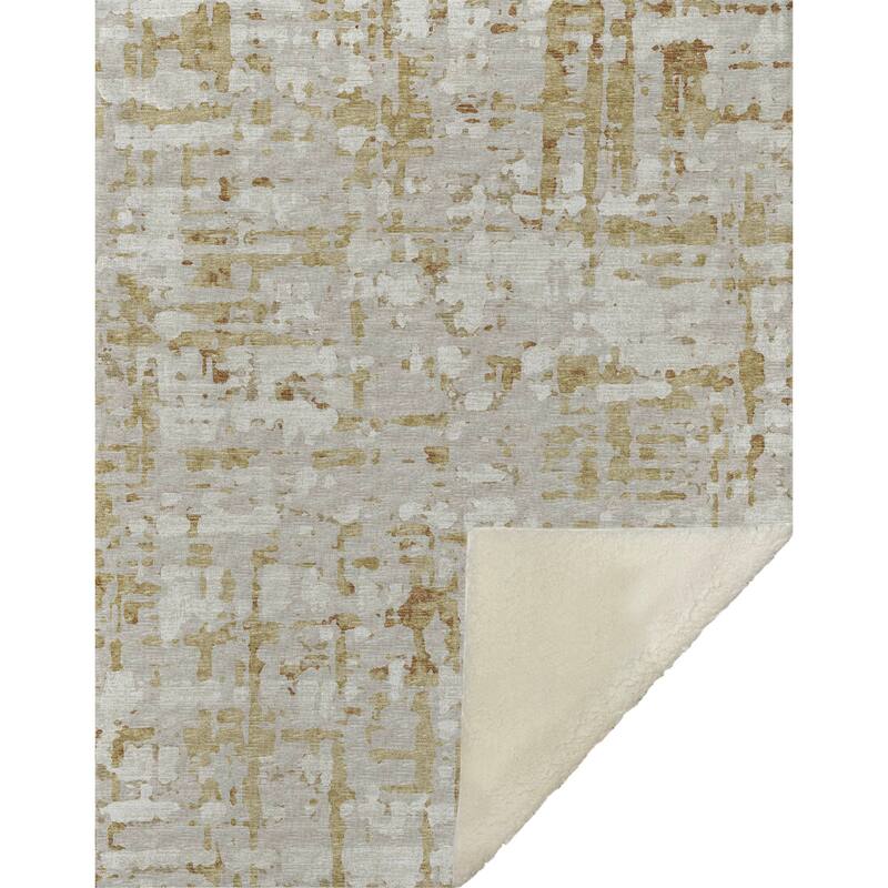 Premium Machine Washable ASB76 Abstract Contemporary Sherpa Throw Blanket